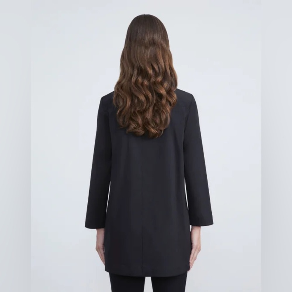 Lafayette 148 Classic Cotton Button Blouse in Black - Picture 2 of 7